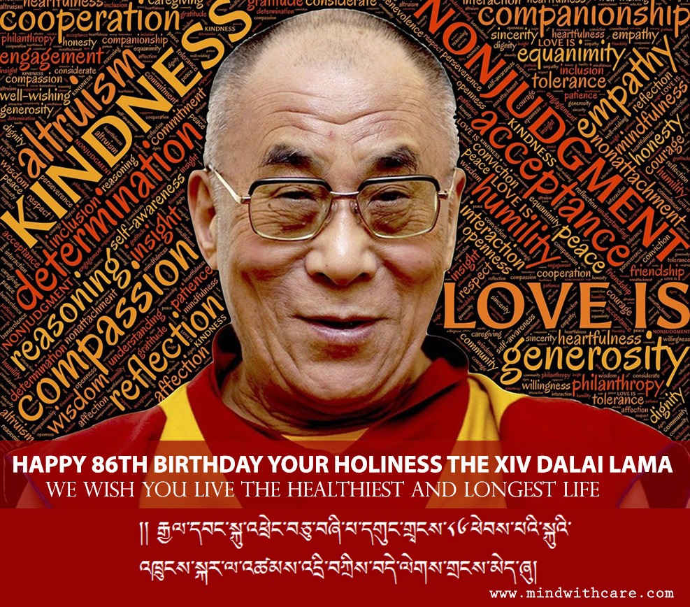 His Holiness the Dalai Lama 86 birthday